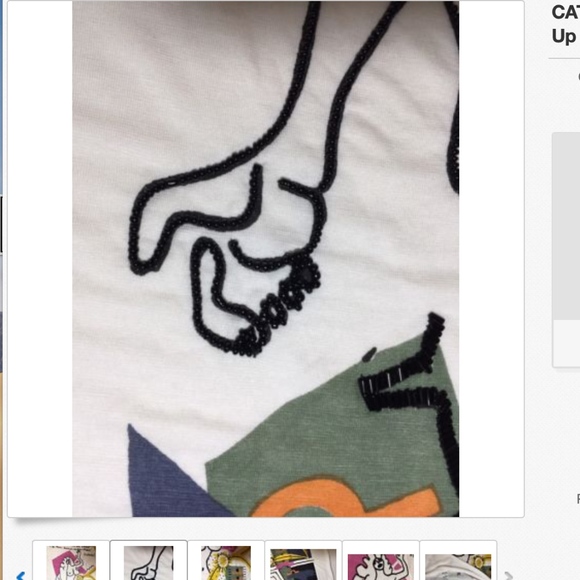 CATHERINE MALANDRINO Pop Art Sequin Beaded Beach Cover Up Tunic⭐ - Picture 6 of 7